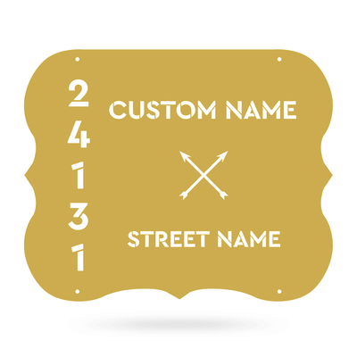 Elegant Address Monogram 24"x19" / Gold - RealSteel Center