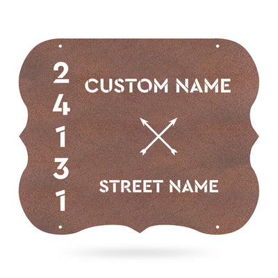 Elegant Address Monogram 24"x19" / Rust - RealSteel Center