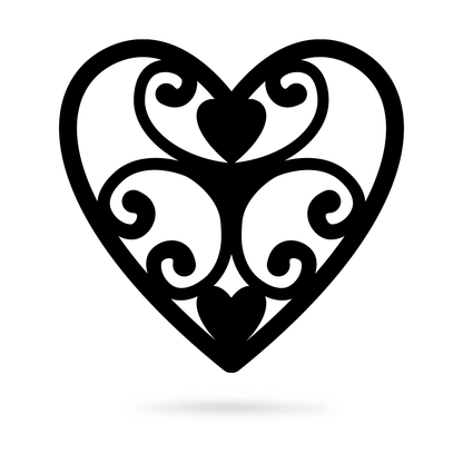 Elegant Heart Wall Art 12" / Black - RealSteel Center