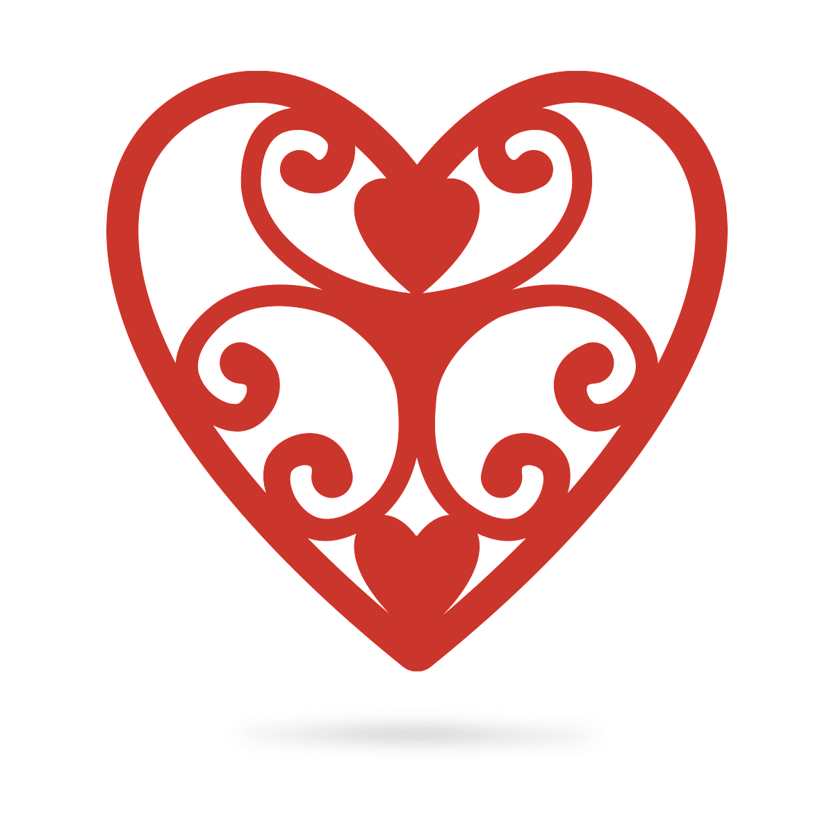 Elegant Heart Wall Art 12" / Red - RealSteel Center