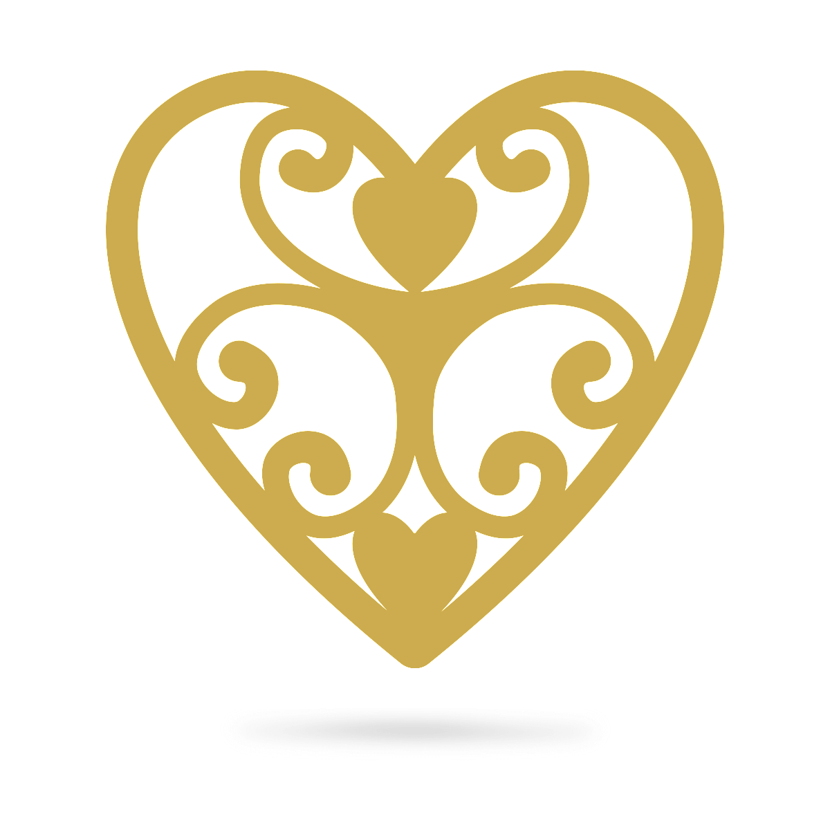 Elegant Heart Wall Art 12" / Gold - RealSteel Center