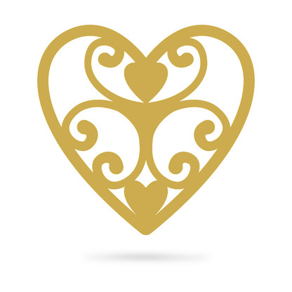 Elegant Heart Wall Art 12" / Gold - RealSteel Center