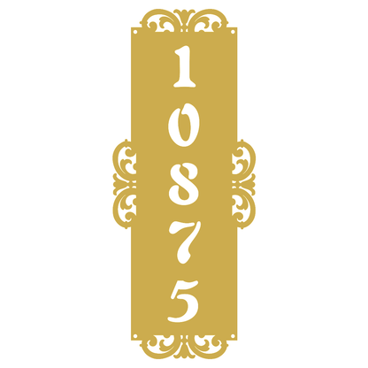 Fancy-Vertical Number Monogram 18"x7.3" / Gold - RealSteel Center