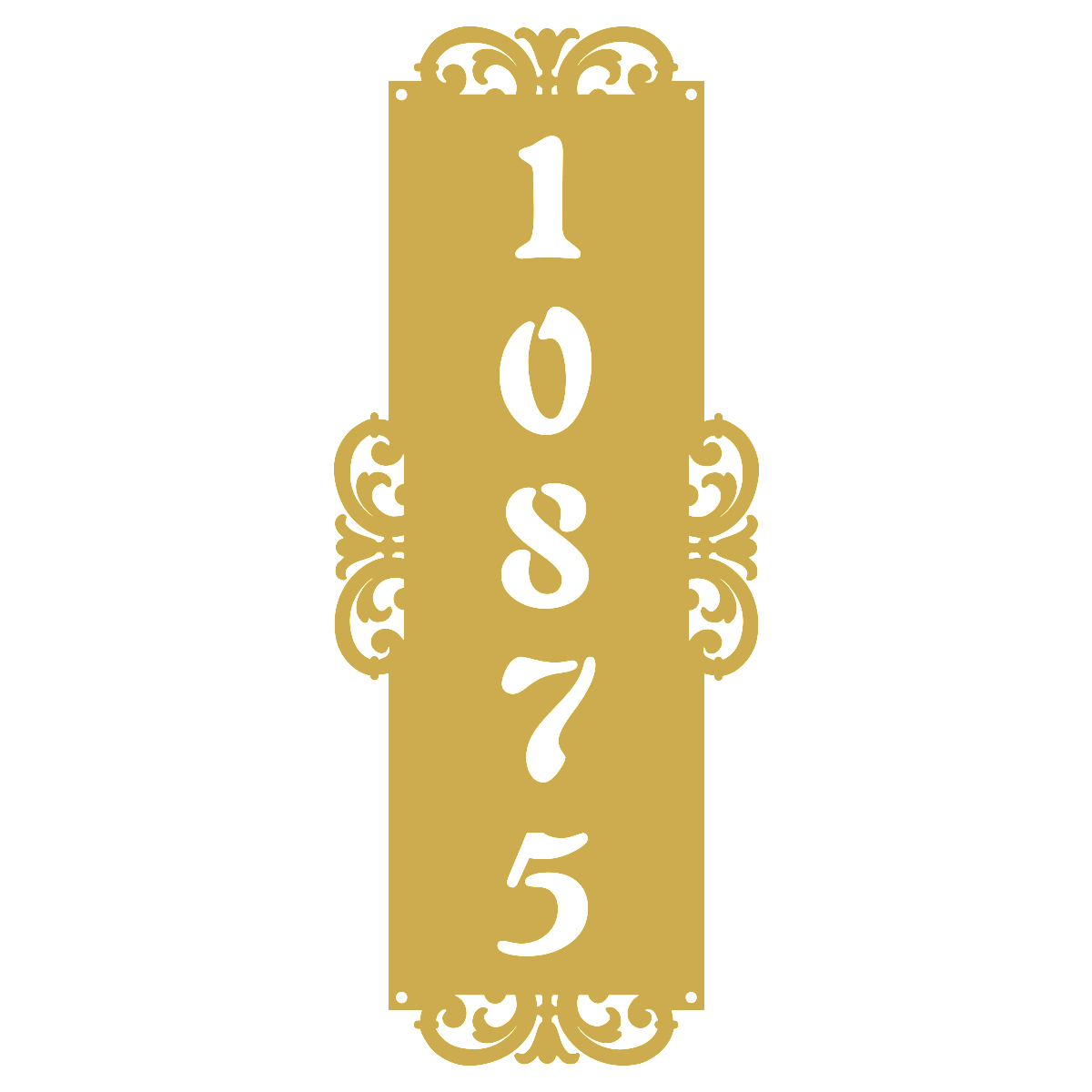 Fancy-Vertical Number Monogram 18"x7.3" / Gold - RealSteel Center