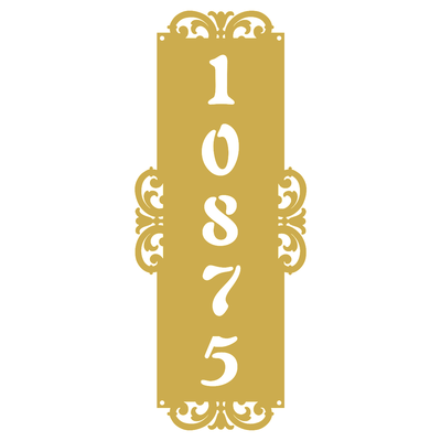 Fancy-Vertical Number Monogram 18"x7.3" / Gold - RealSteel Center