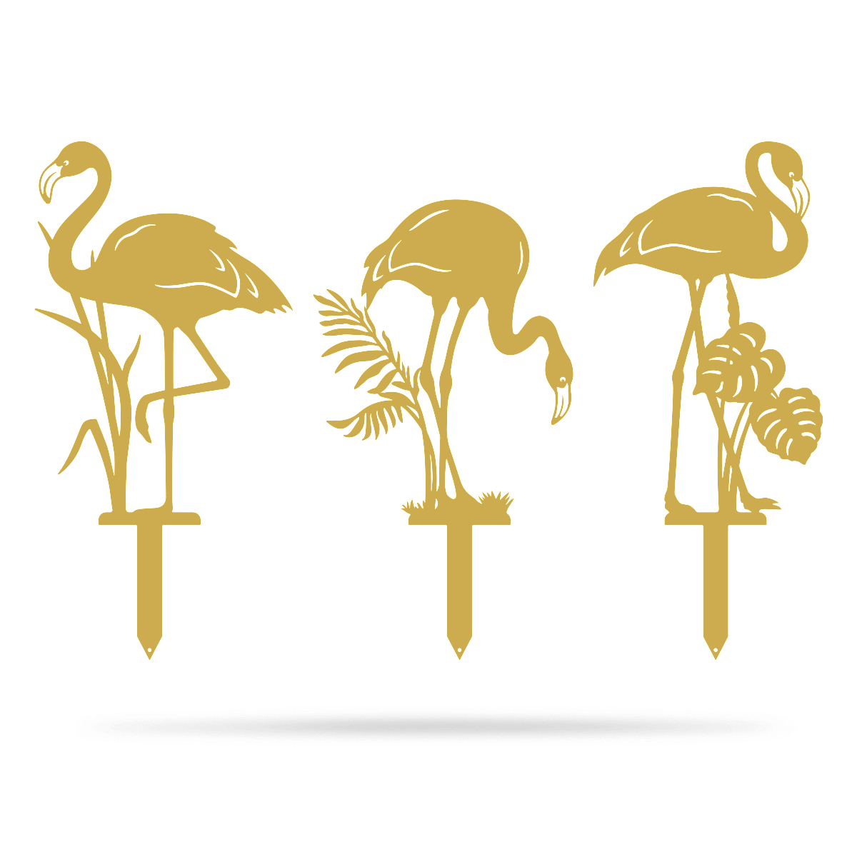 Garden Art - Flamingo 3 Pack Assorted / Gold - RealSteel Center