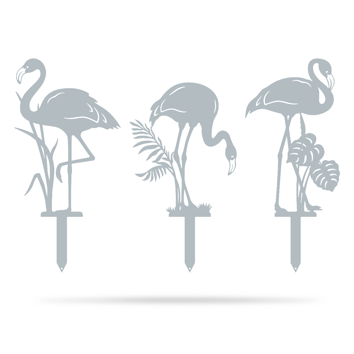 Garden Art - Flamingo 3 Pack Assorted / Textured Silver - RealSteel Center