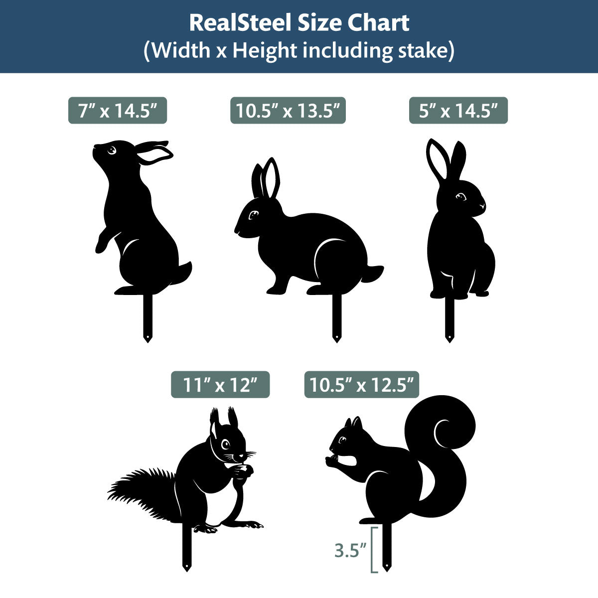 Garden Art - Animals 5 Pack  - RealSteel Center