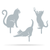 Garden Art - Cats 3 Pack Assorted / Textured Silver - RealSteel Center