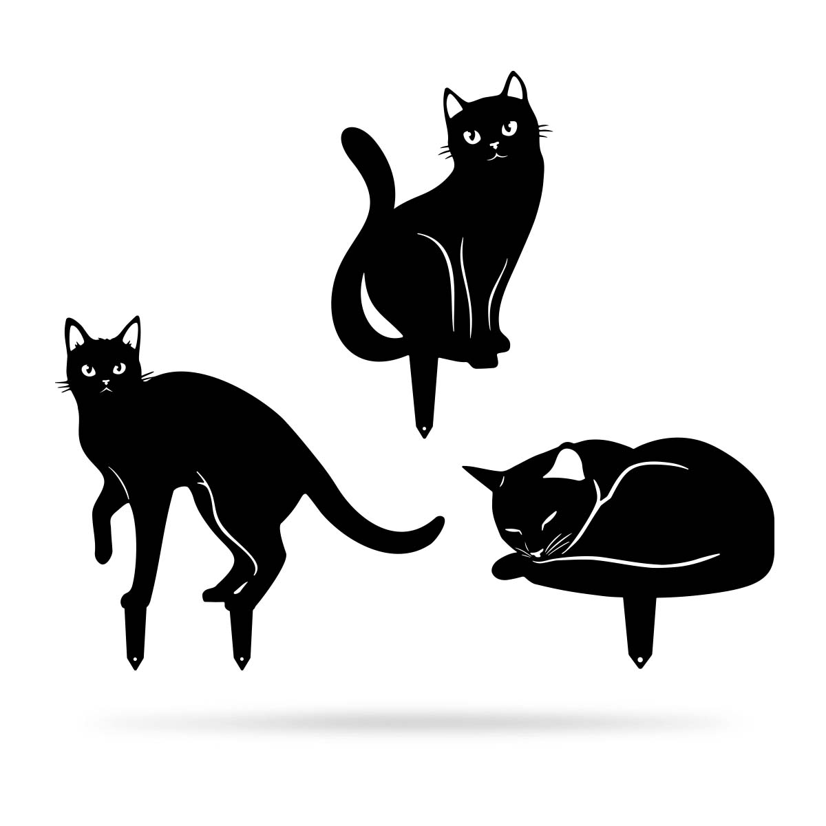 Garden Art - Cats 3 Pack 2nd Ed Assorted / Black - RealSteel Center
