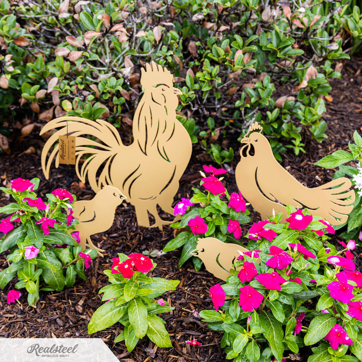 Garden Art - Chickens 4 Pack  - RealSteel Center