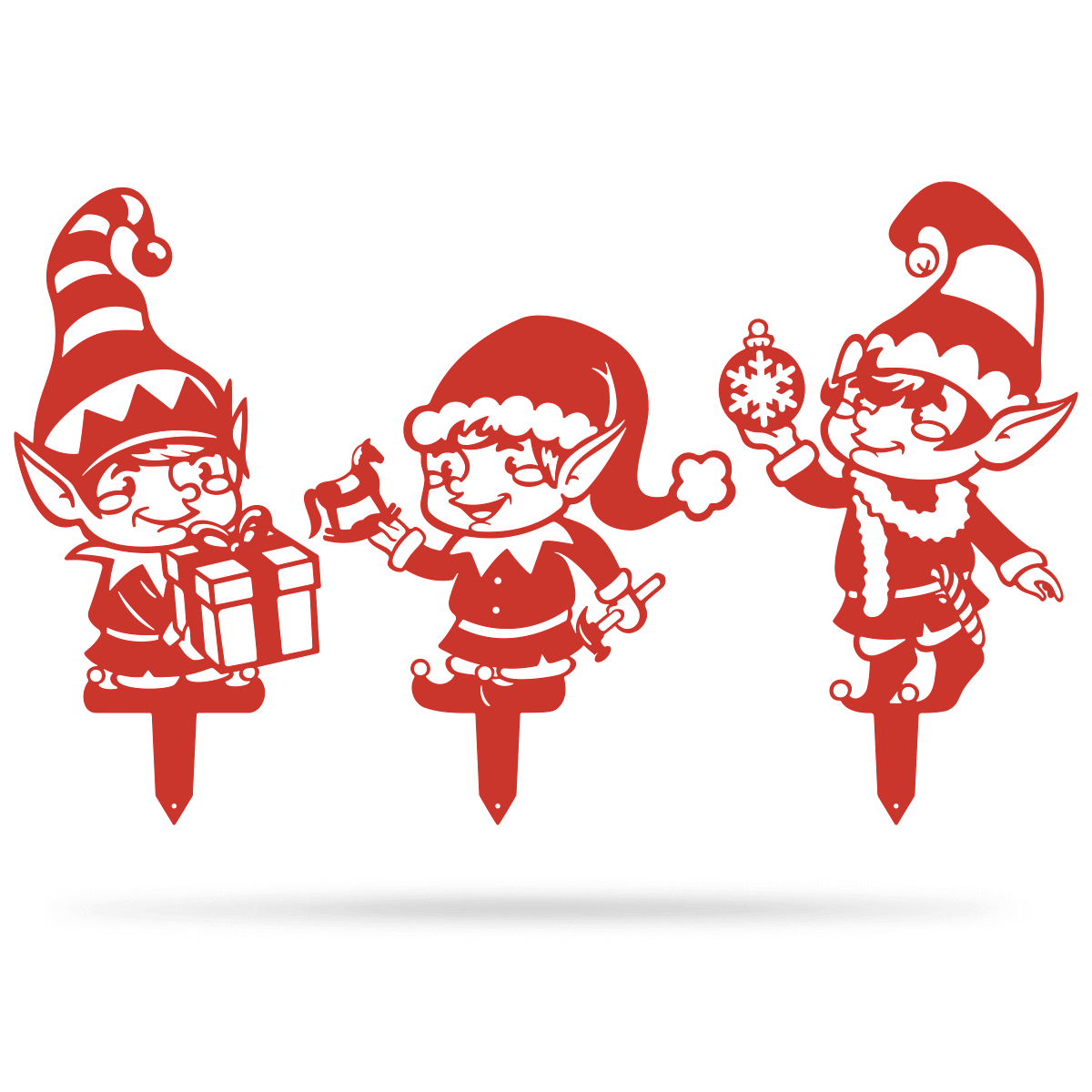 Garden Art - Christmas Elves 3 Pack Assorted / Red - RealSteel Center