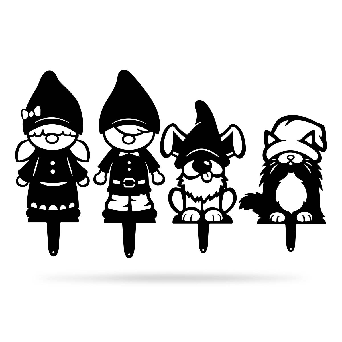 Flower Pot Gnomes - 4 Pack Assorted / Black - RealSteel Center