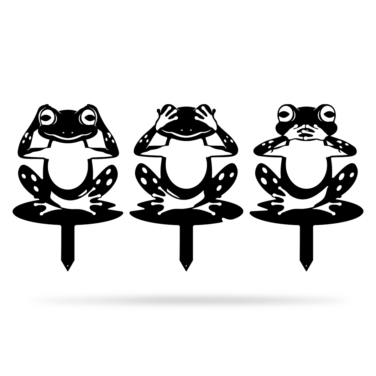Garden Art - Frogs 3 Pack 14.5" x 21" / Black - RealSteel Center