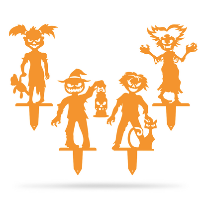 Garden Art - Halloween Ghoulies 4-pack Assorted / Orange - RealSteel Center