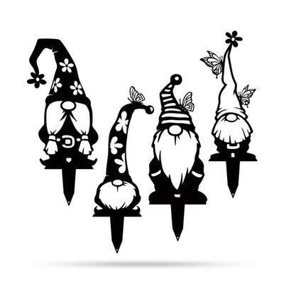 Garden Art - Gnomes 4 Pack Assorted / Black - RealSteel Center