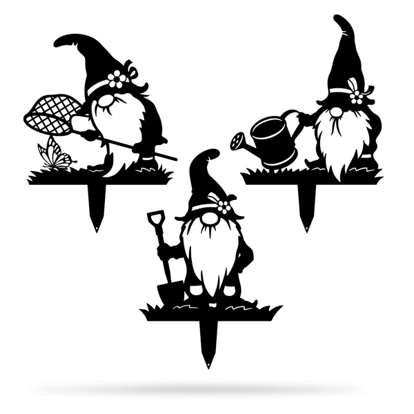 Garden Art - Gnomes Gardening Pack Assorted / Black - RealSteel Center