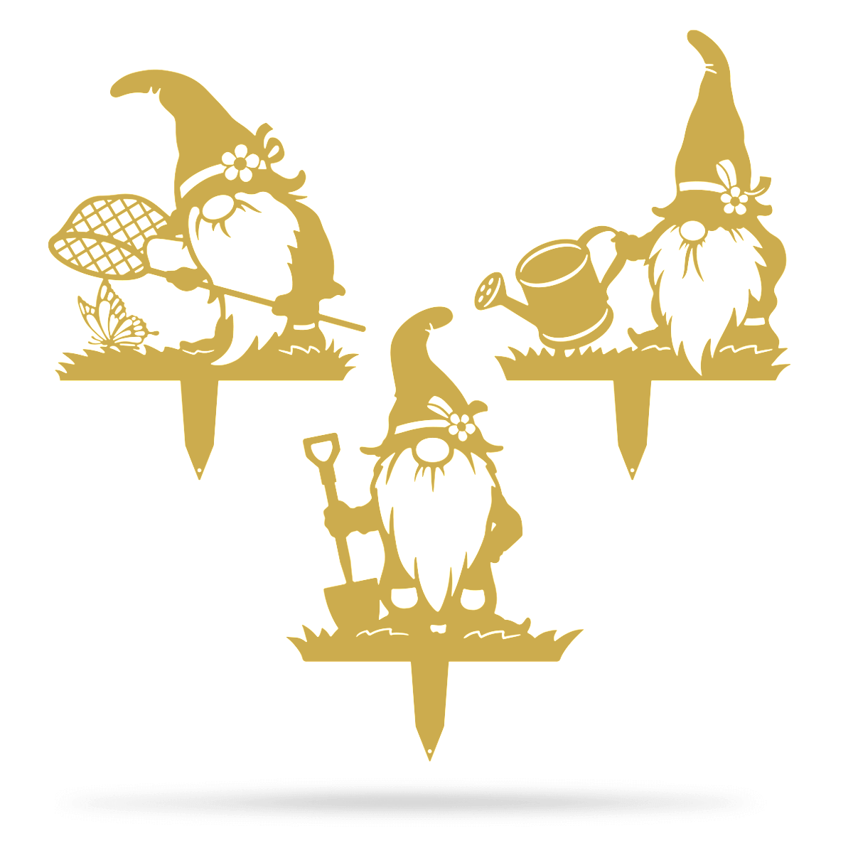 Garden Art - Gnomes Gardening Pack Assorted / Gold - RealSteel Center