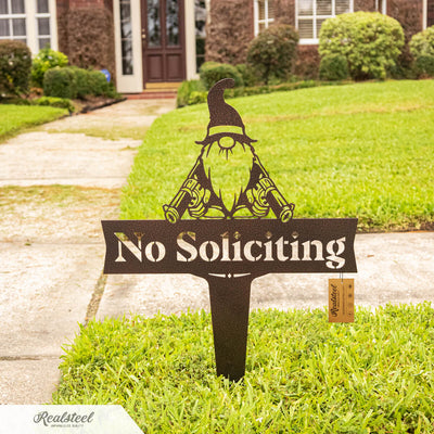 Garden Art - No Soliciting Gnome  - RealSteel Center