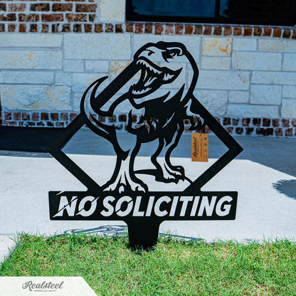 Garden Art - No Soliciting T-Rex  - RealSteel Center