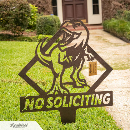 Garden Art - No Soliciting T-Rex  - RealSteel Center