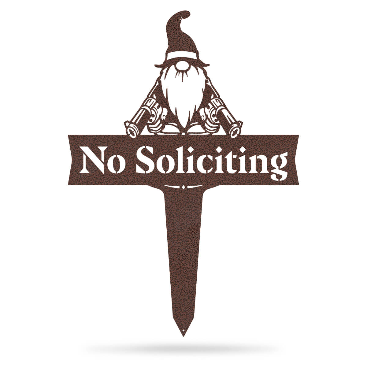 Garden Art - No Soliciting Gnome 22.5" x 32" / Penny Vein - RealSteel Center