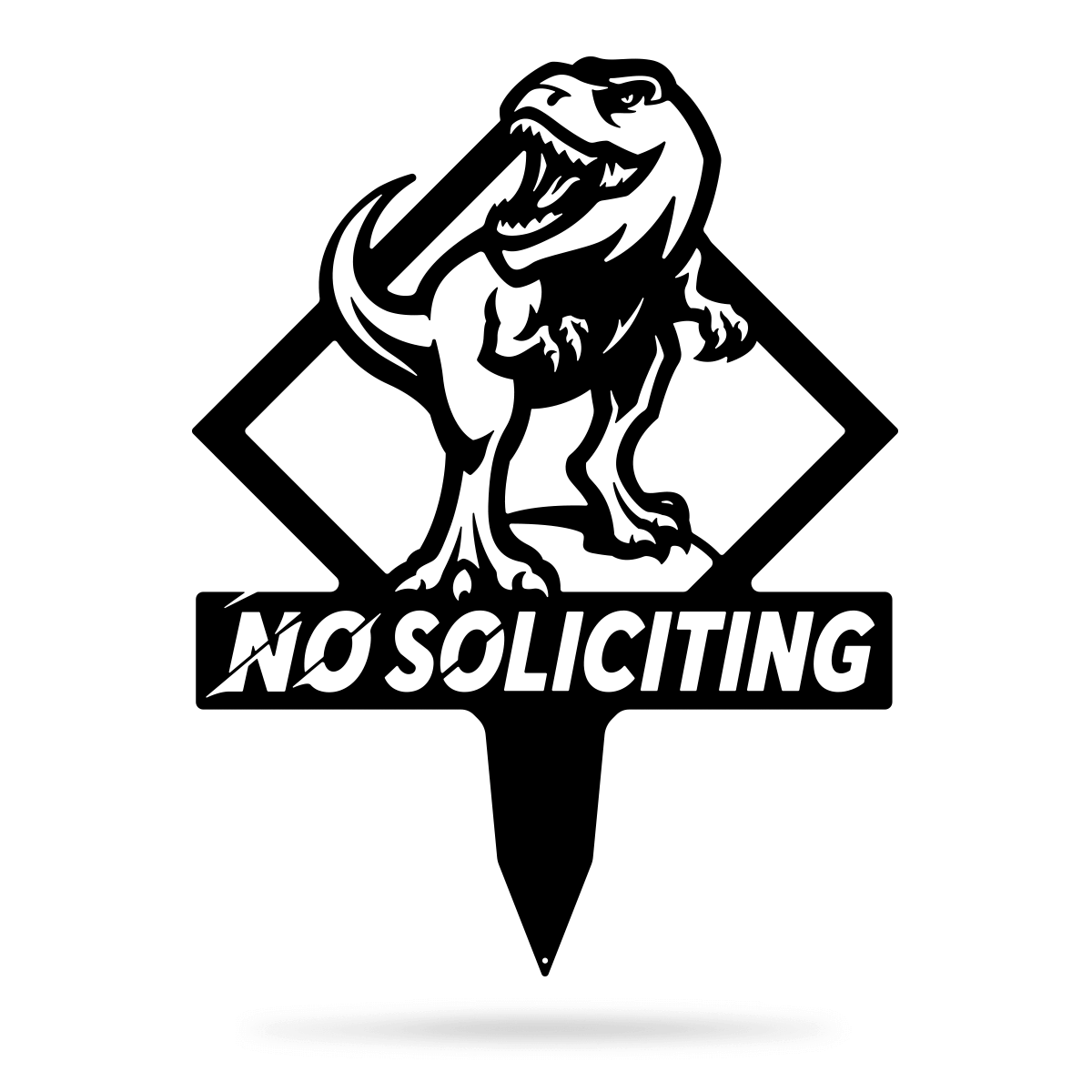 Garden Art - No Soliciting T-Rex  - RealSteel Center