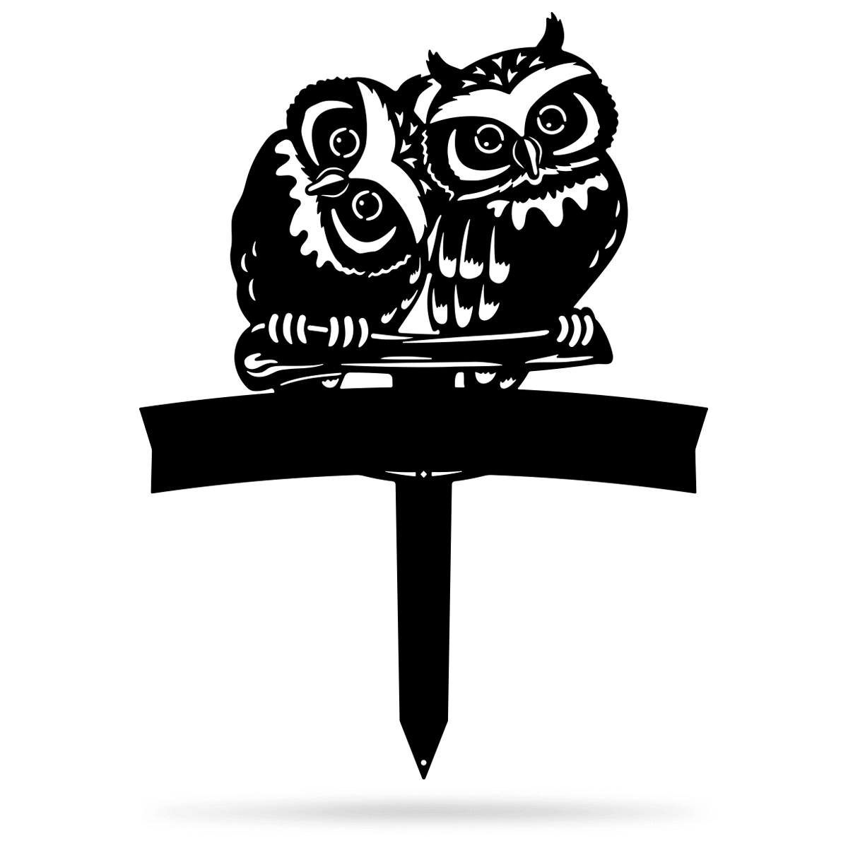 Owl Monogram Yard Sign 16" x 22" / Black - RealSteel Center