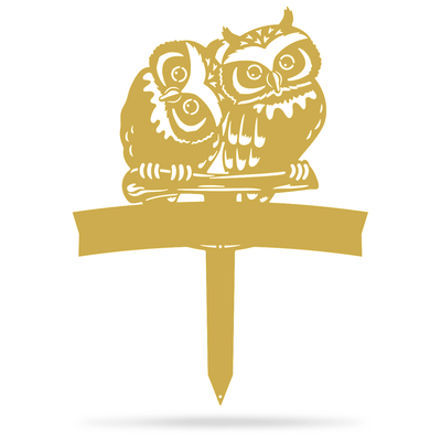 Owl Monogram Yard Sign 16" x 22" / Gold - RealSteel Center