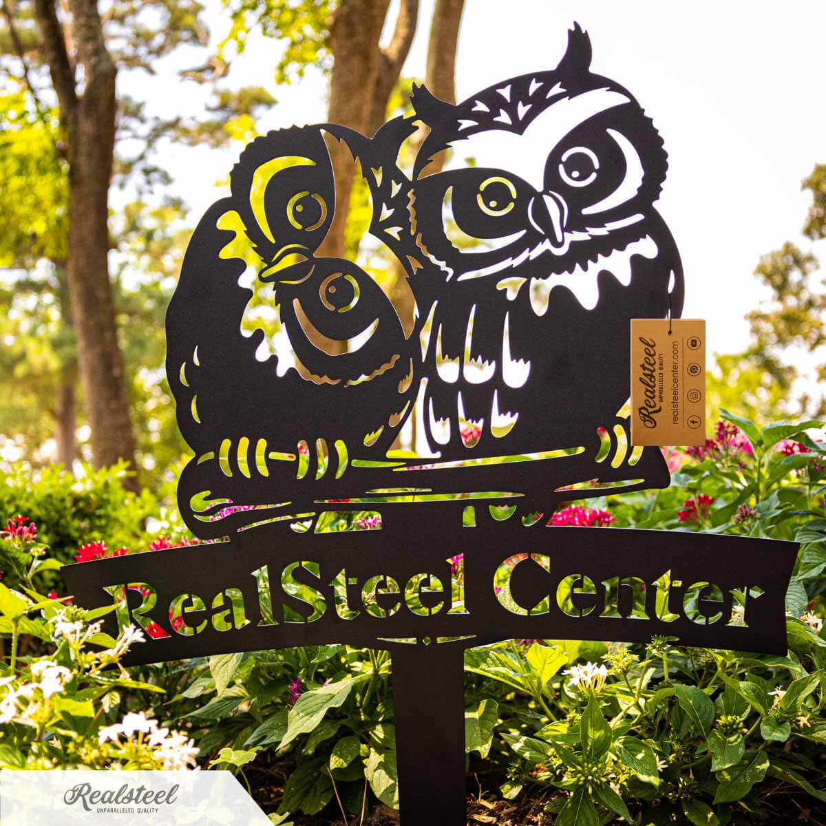 Owl Monogram Yard Sign  - RealSteel Center