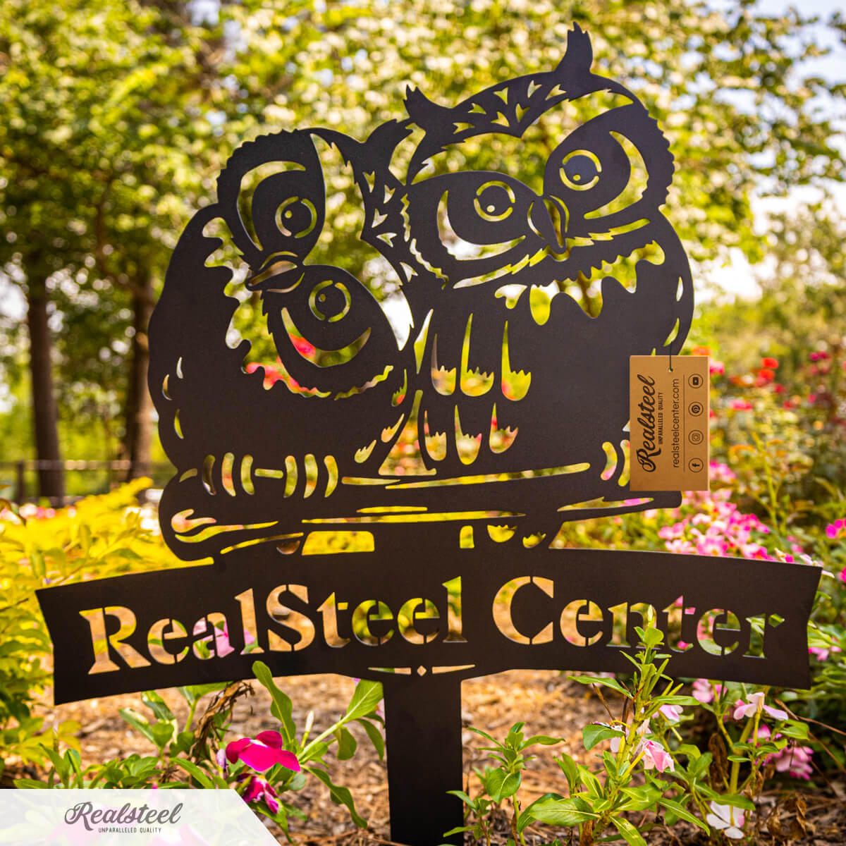 Owl Monogram Yard Sign  - RealSteel Center