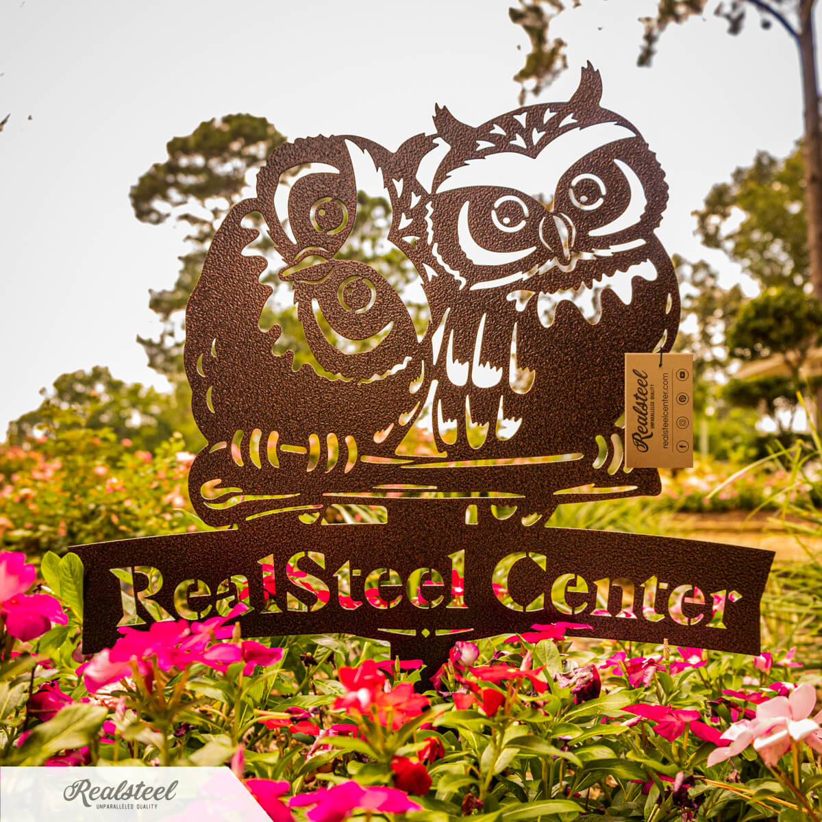 Owl Monogram Yard Sign  - RealSteel Center