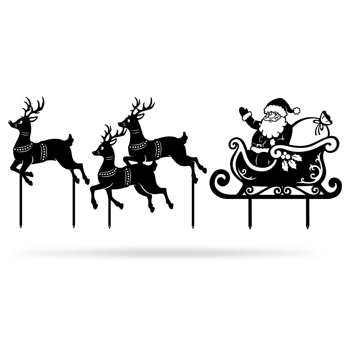 Garden Art - Santa Sleigh Set Assorted / Black - RealSteel Center