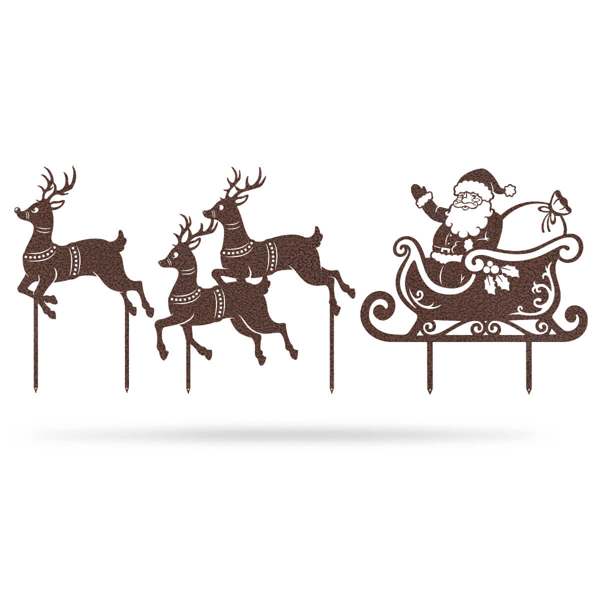 Garden Art - Santa Sleigh Set Assorted / Penny Vein - RealSteel Center