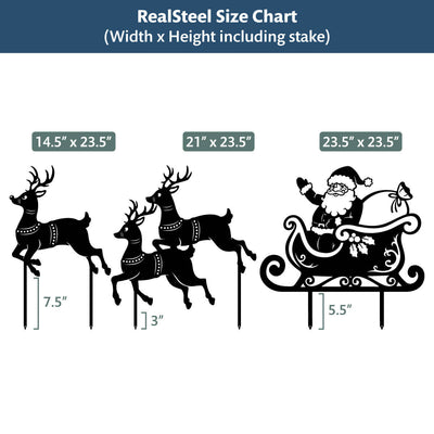 Garden Art - Santa Sleigh Set  - RealSteel Center