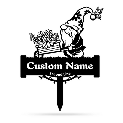 Garden Gnome Monogram Yard Sign  - RealSteel Center