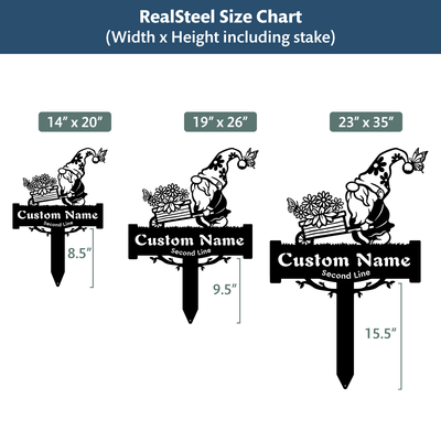 Garden Gnome Monogram Yard Sign  - RealSteel Center