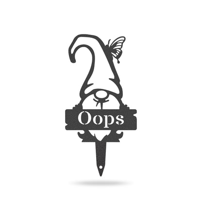 Garden Gnomes Plant Markers Small / Black / Oops - RealSteel Center