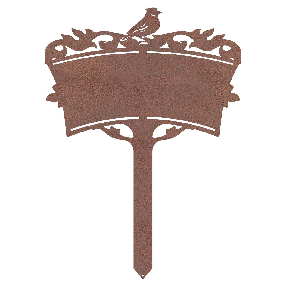 Garden Monogram Yard Sign 18"x24" / Rust - RealSteel Center