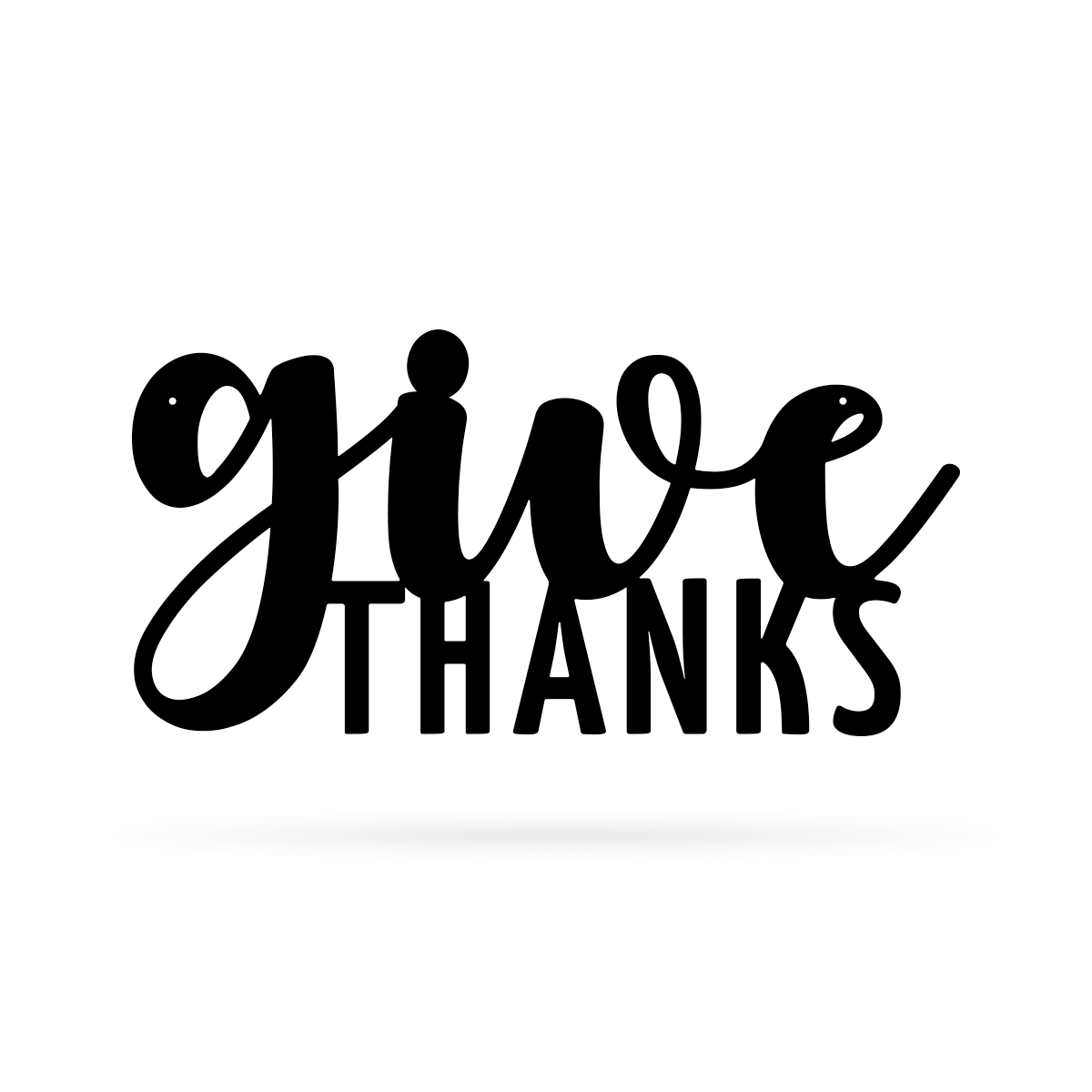 Give Thanks Wall Art 9"x18" / Black - RealSteel Center