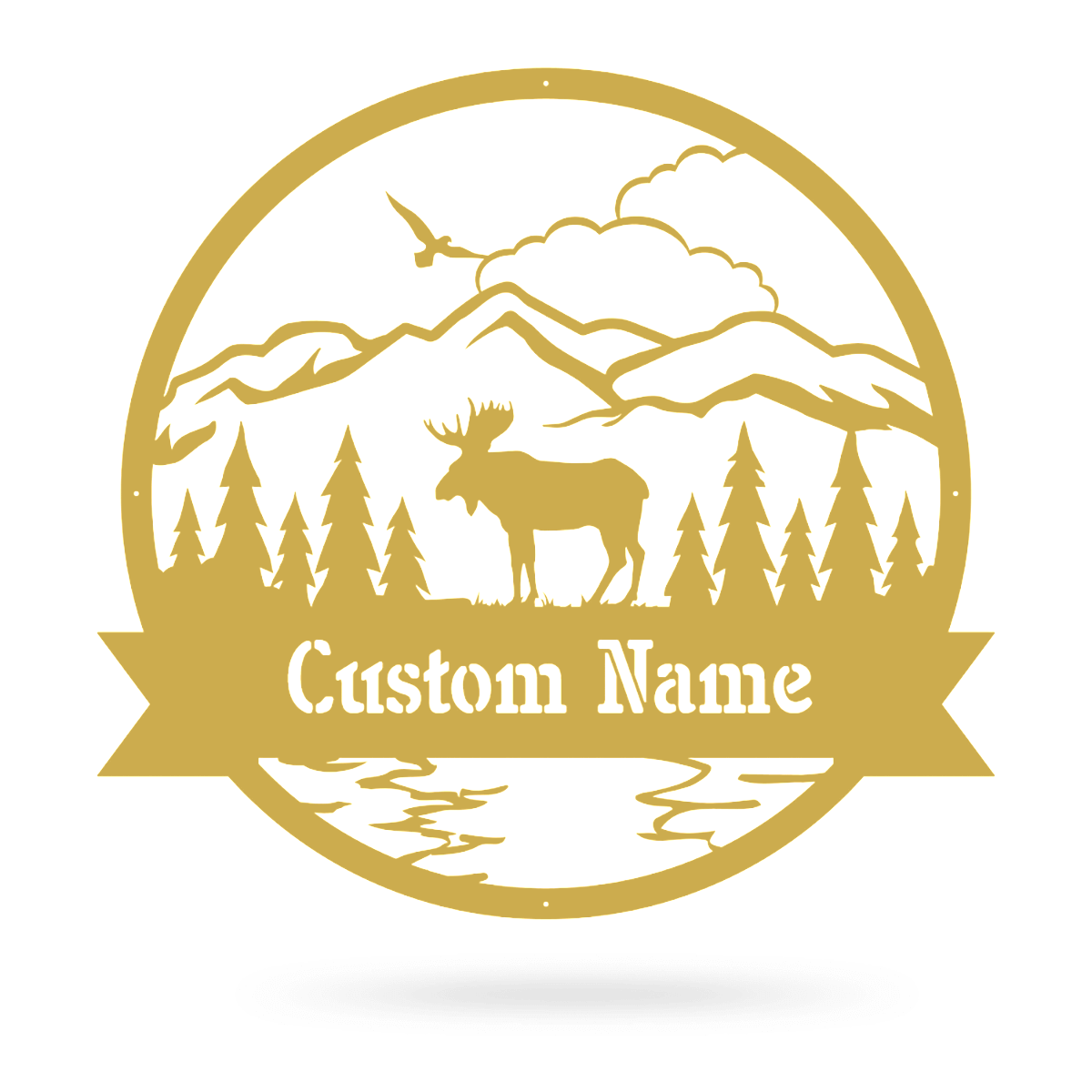 Great Outdoors Moose Monogram 18" / Gold - RealSteel Center