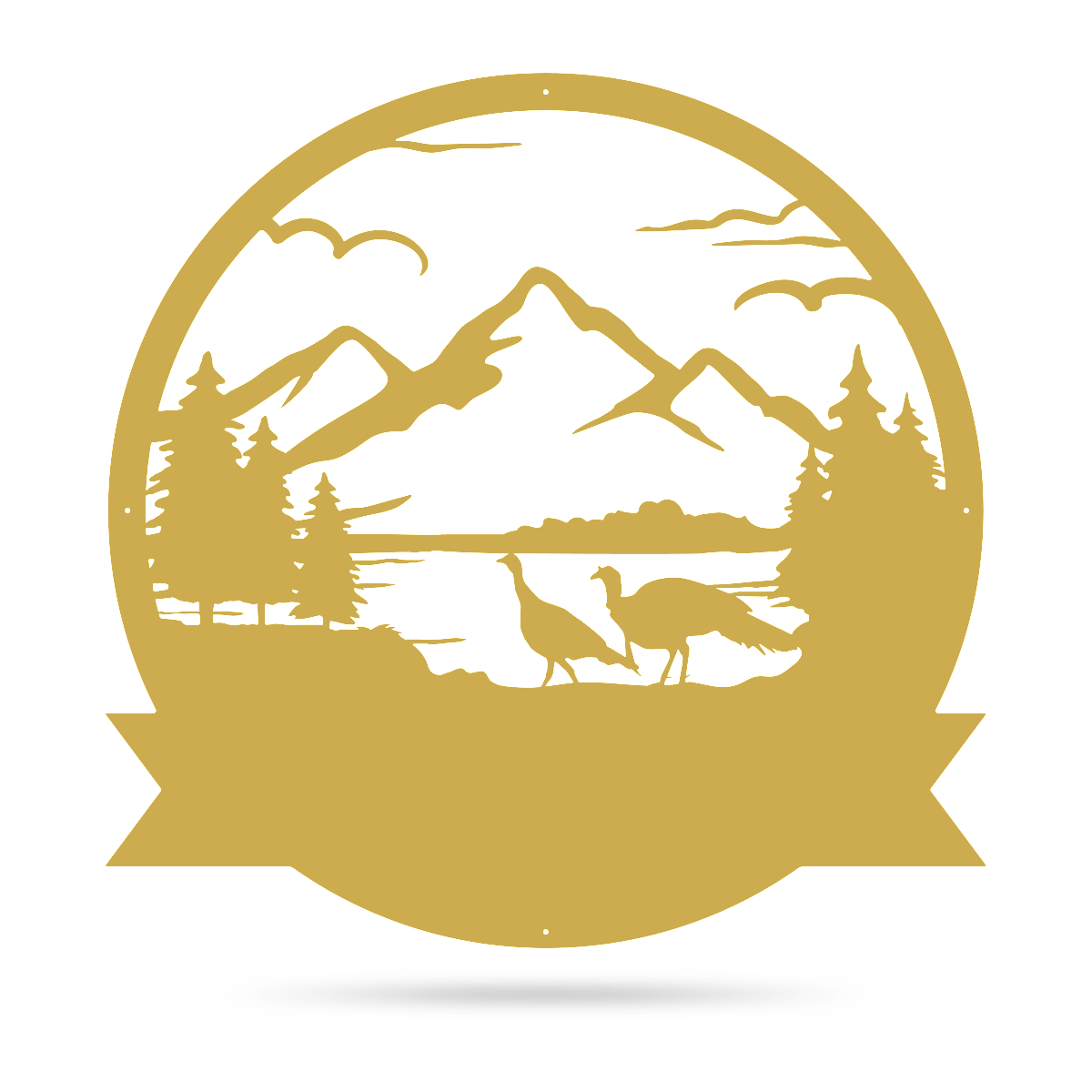 Great Outdoors Turkey Monogram 18" / Gold - RealSteel Center