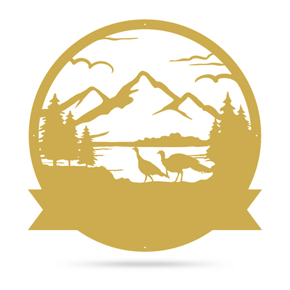 Great Outdoors Turkey Monogram 18" / Gold - RealSteel Center