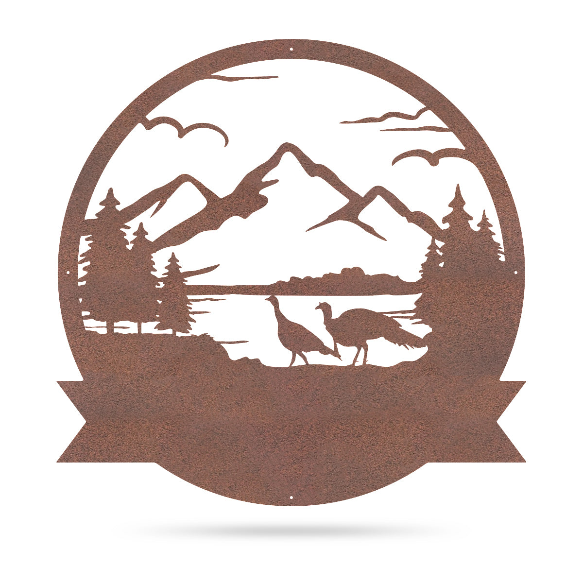 Great Outdoors Turkey Monogram 18" / Rust - RealSteel Center