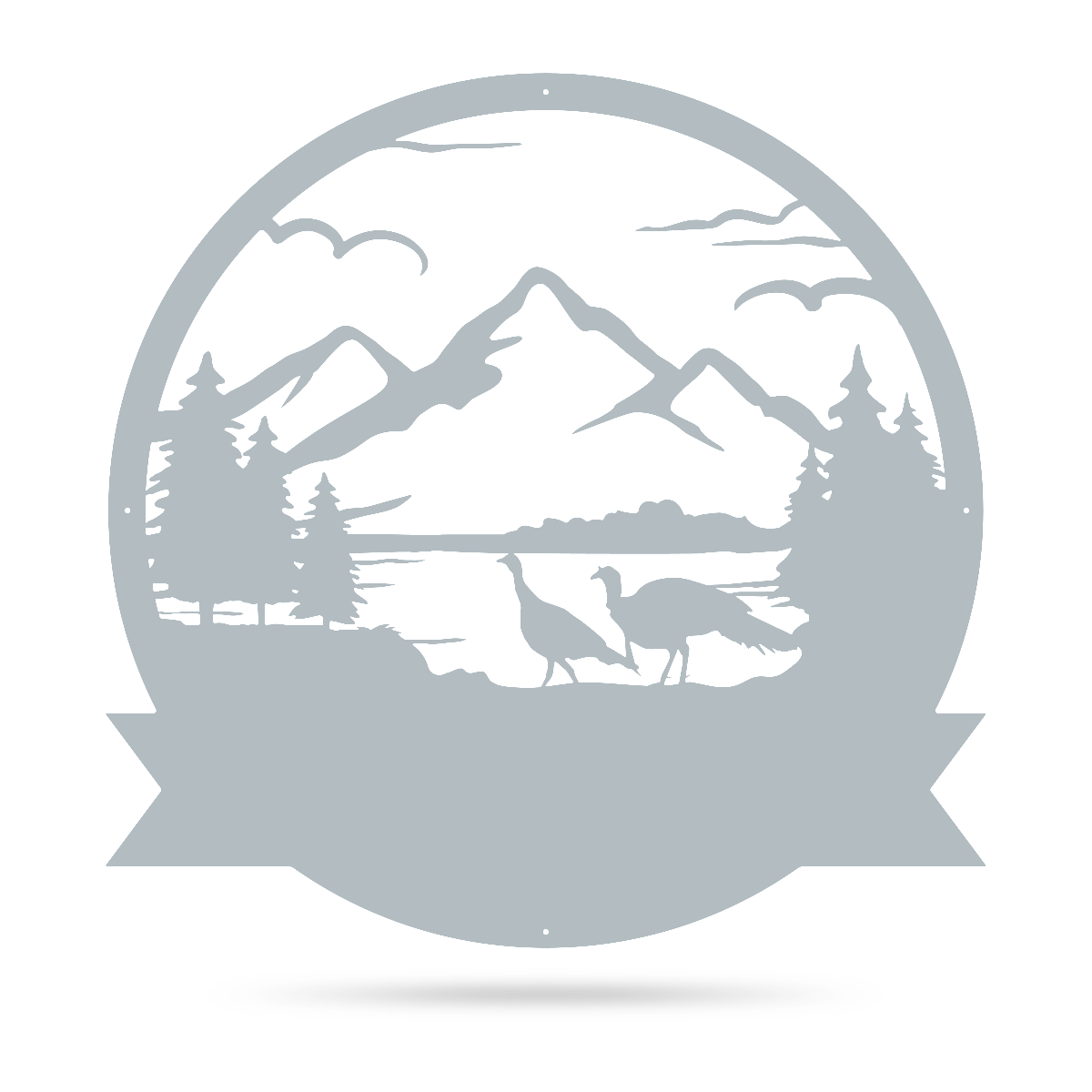 Great Outdoors Turkey Monogram 18" / Textured Silver - RealSteel Center