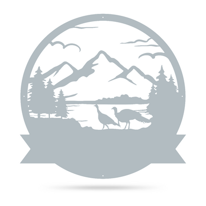 Great Outdoors Turkey Monogram 18" / Textured Silver - RealSteel Center