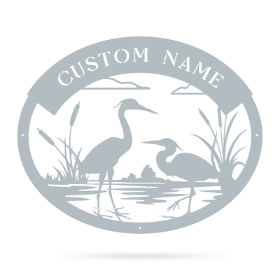 Herons Monogram 16"x20" / Textured Silver - RealSteel Center