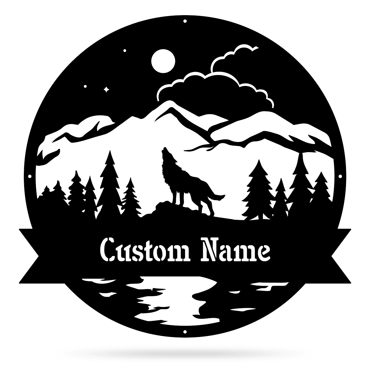 Howling Coyote Monogram 18" / Black - RealSteel Center