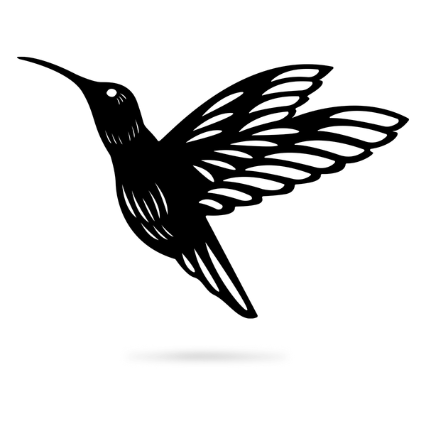 Hummingbird Wall Art 6"x9" / Black / Single Bird - RealSteel Center