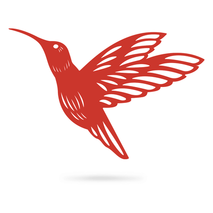 Hummingbird Wall Art 6"x9" / Red / Single Bird - RealSteel Center